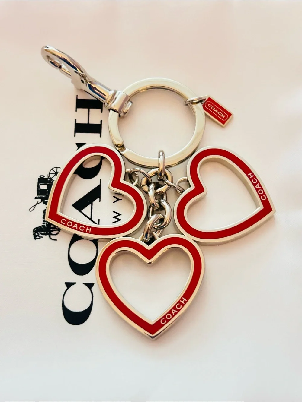 EXTREMELY RARE Coach Y2K Red Heart Keychain/ Bag Charm